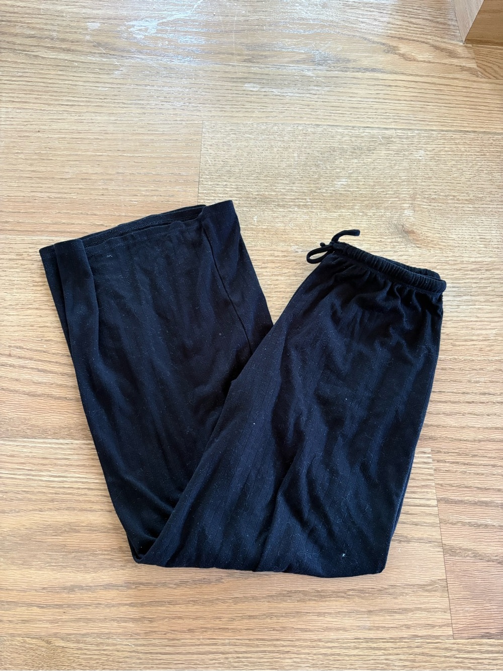 H&M Black Drawstring pointelle pants